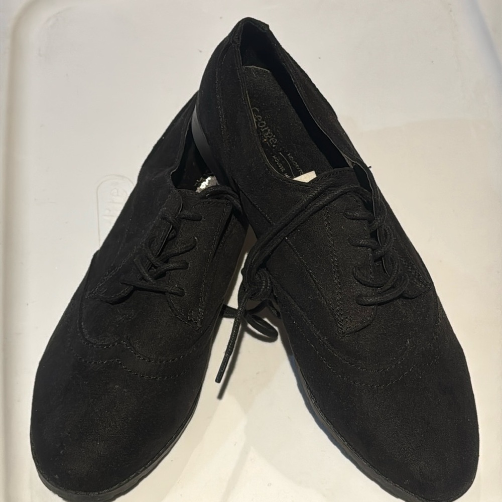GEORGE SUEDE BLACK WOMENS SHOES SIZE 9 NEW